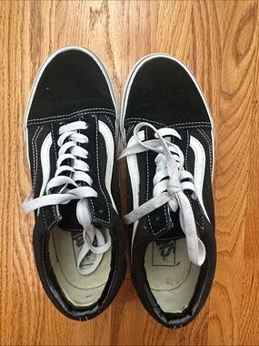 Vans Black and White Old Skool Lace-Up Sneakers